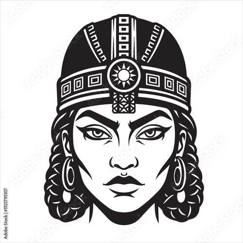 Ancient Warrior Portraits – A Black and White Vector Art Icons. Ancient warriors and historical heroines from various civilizations are illustrated in a black and white vector line art
