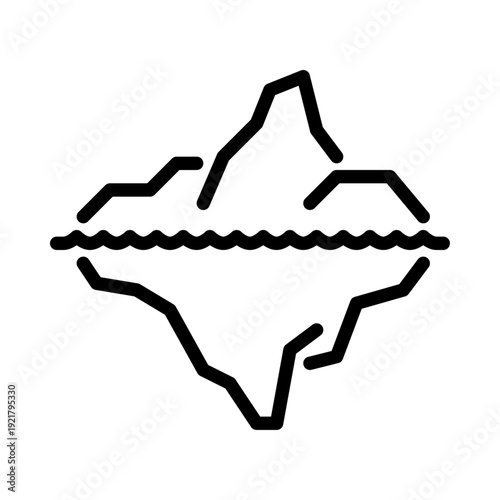 iceberg outline icon. glacier line illustration.