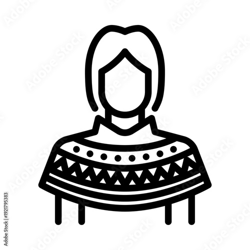 Greenland national dress outline icon. Greenland national dress line illustration.