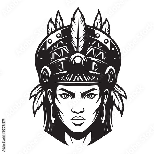 Ancient Warrior Portraits – A Black and White Vector Art Icons. Ancient warriors and historical heroines from various civilizations are illustrated in a black and white vector line art