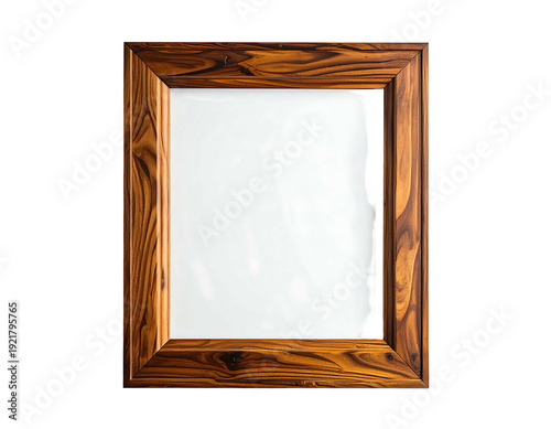 Wooden framed mirror with a clear glass surface elegant design.