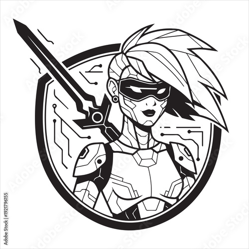 Ancient Warrior Portraits – A Collection of Black and White Vector Art Icons. Ancient warriors and historical heroines from various civilizations are illustrated in a black and white vector line art