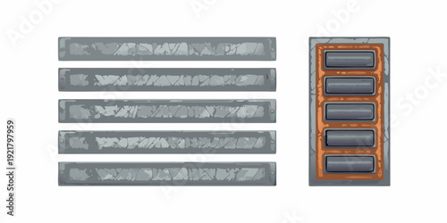 Pixel art rendering of server racks and network equipment
