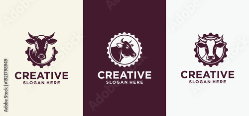 Modern Cow Logo Design with a Clean Minimalist Style