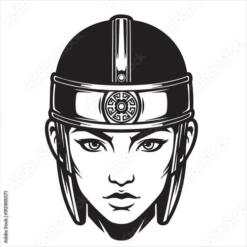 Ancient Warrior Portraits – A Collection of Black and White Vector Art Icons. Ancient warriors and historical heroines from various civilizations are illustrated in a black and white vector line art