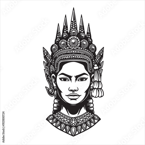 Ancient Warrior Portraits – A Collection of Black and White Vector Art Icons. Ancient warriors and historical heroines from various civilizations are illustrated in a black and white vector line art