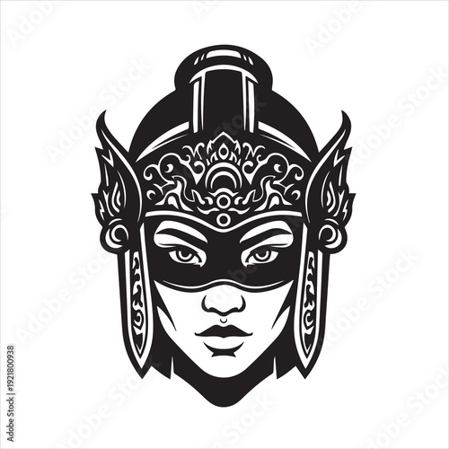 Ancient Warrior Portraits – A Collection of Black and White Vector Art Icons. Ancient warriors and historical heroines from various civilizations are illustrated in a black and white vector line art