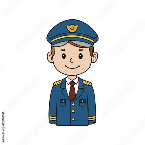 A male pilot standing in uniform ready for his duty on upcoming labor day