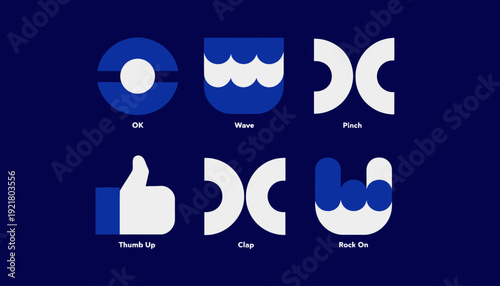 Hand gesture icons for communication and feedback