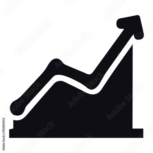 Black Silhouette of a Growing Business Graph Icon