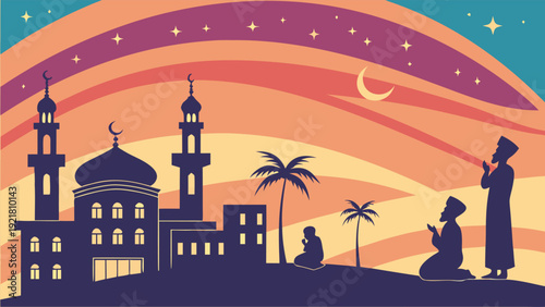  Praying Silhouettes on Rooftops