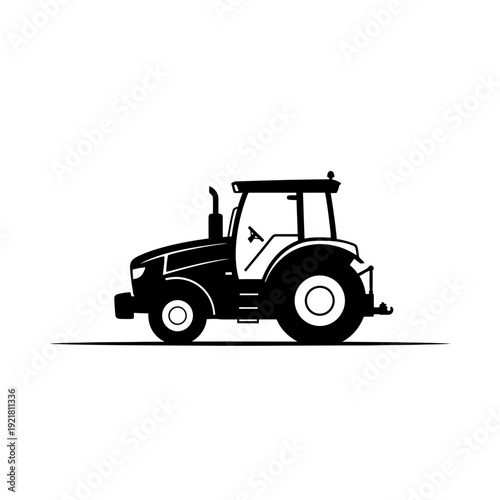 Autonomous Tractor Driverless Farm Vehicle Silhouette for Smart Farming