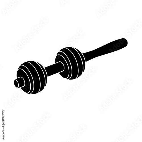 Wooden Massage Roller Silhouette for Muscle Relief and Physical Therapy Themes