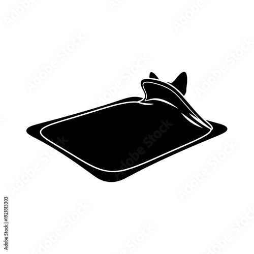 Pet Cooling Mat Pad Silhouette for Summer Dog Care and Animal Comfort Themes