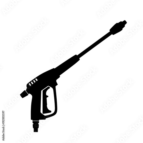 Pressure Washer Gun Spray Lance Silhouette for Power Cleaning and Car Wash Services