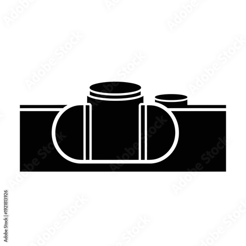 Septic Tank Underground Silhouette for Sewage Waste Management and Sanitation