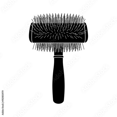 Slicker Brush Wire Bristles Silhouette for Pet Grooming and Animal Coat Care