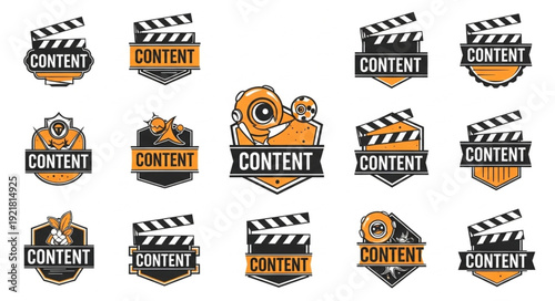 Collection of Content Creation Logos and Icons.