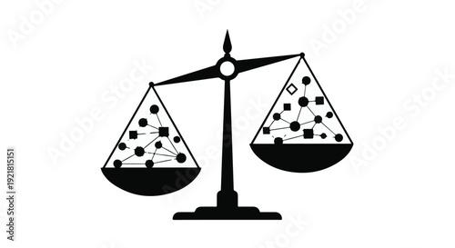 balance scale with coins and poker chips