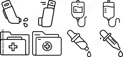 Set of  outline icons related to sleep. Linear icon collection. Editable stroke. Vector illustration, 
