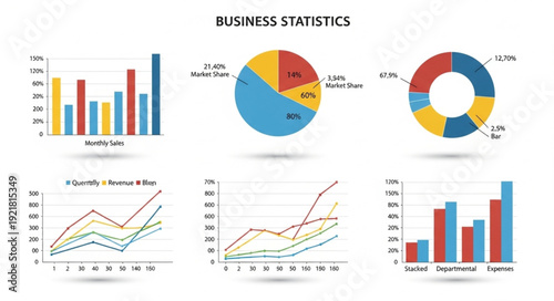 Collection of Business Statistics Charts and Graphs.