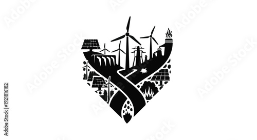 eco friendly cityscape with renewable energy