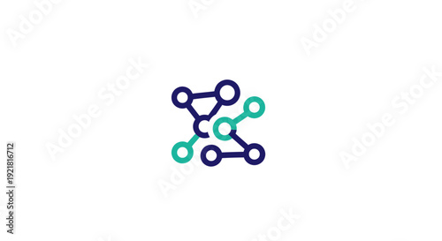 Abstract molecular structure with interconnected nodes and bonds.
