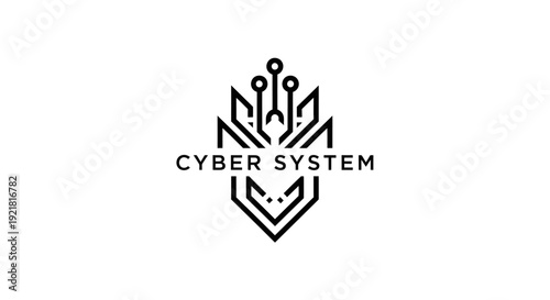 Stylized盾牌Cyber System Vigilant Vigilant 标识 Page.