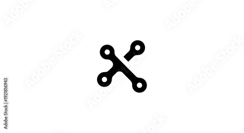Simple black abstract symbol on white background.