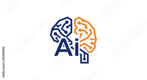 Artificial Intelligence Concept with Brain Illustration.