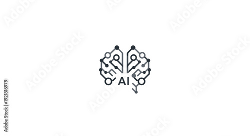 Minimalist AI Logo Design with Leaf and Circuit Elements.