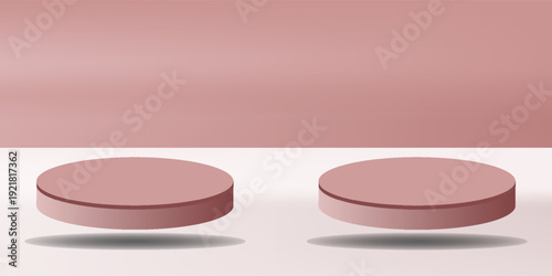 photo with horizontal ratio of Sea Pink rounded board, sea pink and white background, pastel color of base board