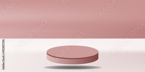 photo with horizontal ratio of Sea Pink rounded board, sea pink and white background, pastel color of base board