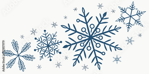 A collection of intricate and delicate snowflakes in various shapes and sizes