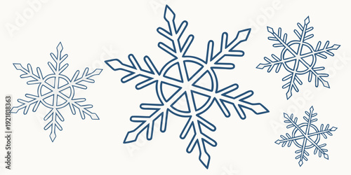 A beautiful collection of intricate snowflakes with delicate ice patterns.