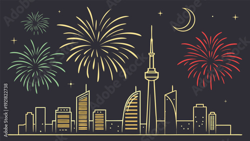 Fireworks Over the City (Eid Celebration)