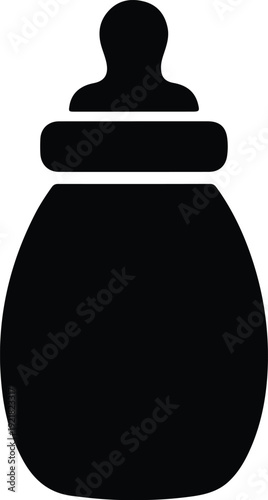 silhouette baby feeding bottle simple clean graphic vector design