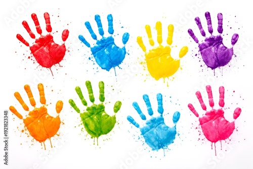 colorful hand prints