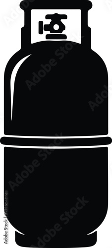 silhouette gas cylinder fuel energy object isolated on white background vector design