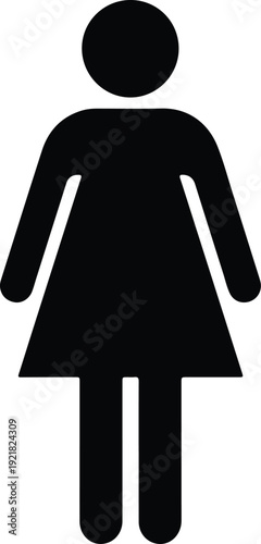 silhouette of a woman standing in a simple flat design vector design