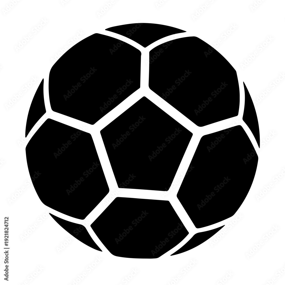 Obraz premium Soccer Ball Icon vector, Black silhouette icon vector 