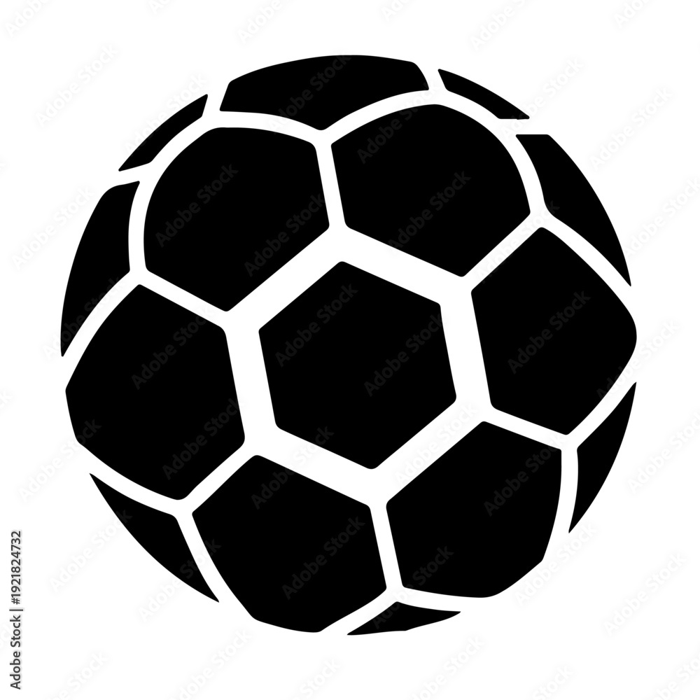 Obraz premium Soccer Ball Icon vector, Black silhouette icon vector 