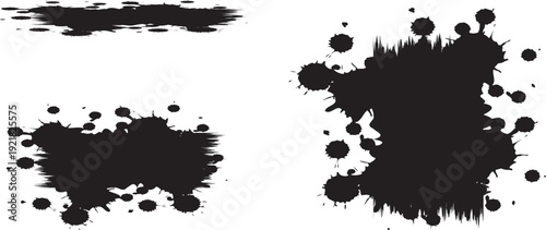 Ink blots on white background