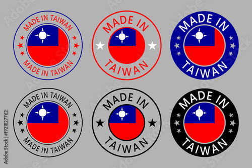 Free Download Taiwan Made in Stamp in circle with flag Vector template on white background - GFXLoad