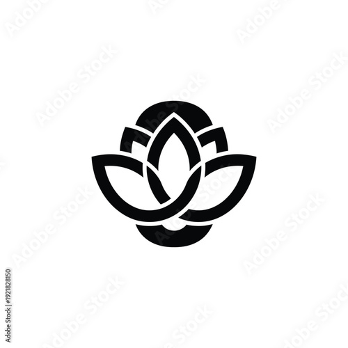 A serene lotus flower illustration symbolizing spiritual growth and harmony in a minimalist design
