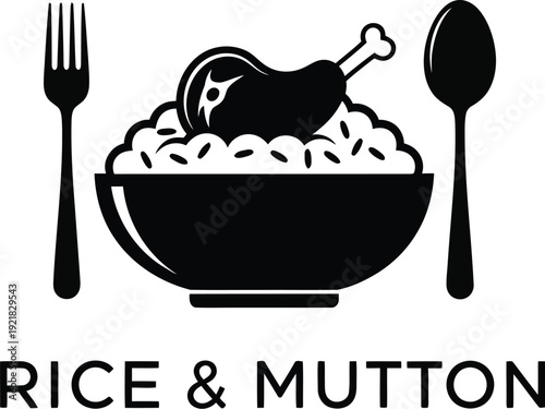 Rice and mutton meal icon