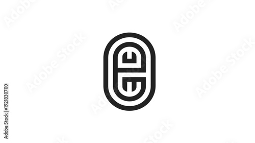 Minimalist geometric letter E logo icon concept, modern abstract typography initial symbol graphic design element on white background.