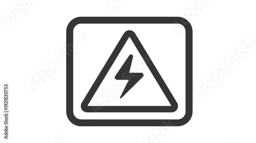 Electricity Warning Sign Icon - Danger Symbol for High Voltage Hazard and Electrical Safety Alerts