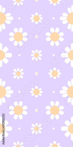 Pastel floral pixel art in varying sizes, for use on walls, continuous surfaces, and gift wrapping paper.