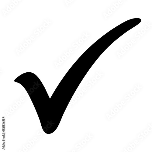 Foto Clean and modern black check mark symbol on transparent background, ideal for success, approval, and validation concepts in digital and print media